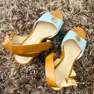 Tommy Hilfiger light blue Denim Cork wedge Size 8 1/2 M